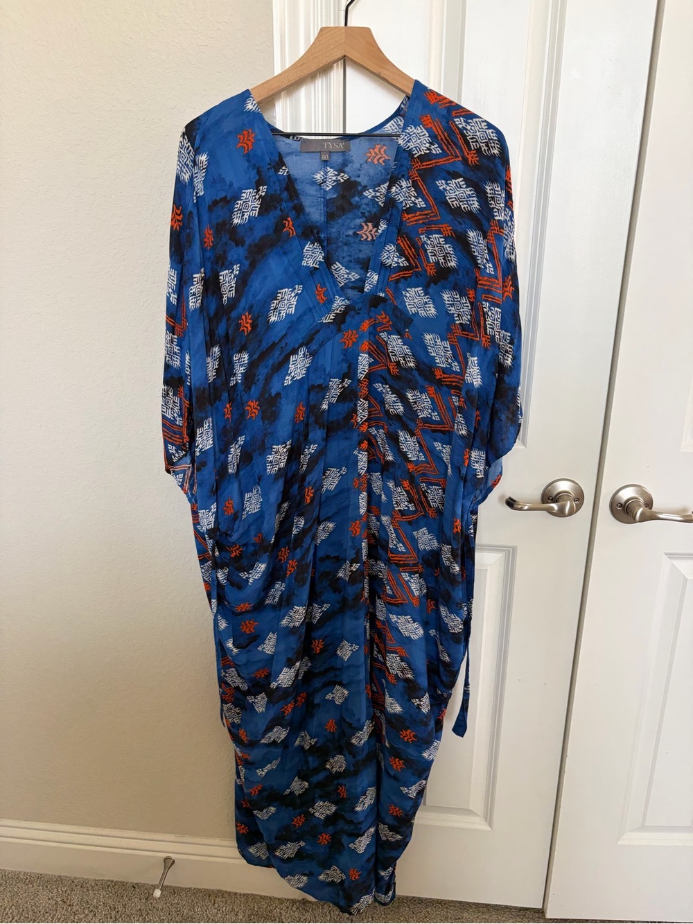Blue Printed Kaftan Dress by Tysa